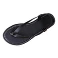 thumbnail image 2 of GERsome Flip-Flops for Women Slip-On Elastic Ankle Strap Thong Sandals Comfort Walking Shoes Beach Flat Sandals, Black Size 5.5, 2 of 9
