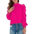 thumbnail image 4 of Ketyyh-chn99 Womens Button Down Shirts Casual Long Sleeve Button-Up Trendy Tops Hot Pink,XL, 4 of 5