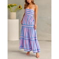 thumbnail image 2 of Biezeib Women's Long Tiered Dress Sleeveless Spaghetti Strap Square Neck Striped Print Dress Midi Slip Dress, 2 of 6