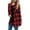 Red, variant on Meichang Womens Buffalo Plaid Cardigans Long Sleeve Elbow Patch Draped Open Front Cardigan Shirt Flannel Jacket Coat Cozy Knit Sweater Outwear