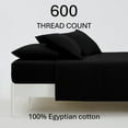 thumbnail image 2 of ABORN 600-TC 100% Egyptian Cotton Bedsheet |6-PC - King, Black| 15" Deep Pocket, 2 of 8