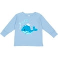 thumbnail image 3 of Inktastic Cute Blue Whale in Nautical Hat Boys or Girls Long Sleeve Toddler T-Shirt, 3 of 5