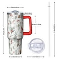 thumbnail image 2 of White Christmas Bird and Pine Pattern Tumbler with Handle and Lid,40oz Double Wall Vacuum Insulated Tumbler,Cups Gift for Women and Men, 2 of 7