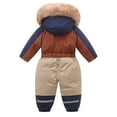 thumbnail image 3 of Fozruso Lightweight Jacket for Girls 18-24 Months,Children's Ski With Hood And Thickened Baby Jumpsuit Winter Baby Romper (1Y 5Y) Brown, 3 of 3