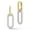 Two Tone-Plain, variant on Adesso Milano Jewelry Sterling Silver Paperclip Link Drop Earrings with Cubic Zirconia for Women, Gold