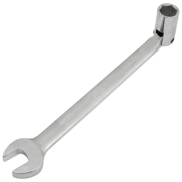Unique Bargains Chrome Finish Double Headed Open End Socket Wrench Combination Spanner 14mm