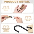 thumbnail image 3 of Uxcell 4 Pcs Ganchos en S de Cuero PU, Ganchos en forma de S Multifuncionales para Colgar Abrigos, Toallas, Camping, Cocina, Baño, Mango, Beige, 3 of 7