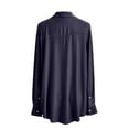 thumbnail image 4 of Lilgiuy Clearance under 10$ Women's Lapel V Neck Blouse Vintage Long Sleeve Velvet Shirts Cozy Buttons Pockets Loose Top Ladies Outerwear, 4 of 5