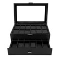 thumbnail image 1 of Caja De Presentación De Relojes, Caja De Reloj De 24 Ranuras De Fibra De Carbono Para El Hogar Para Entusiastas De Los Relojes, 1 of 7