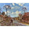thumbnail image 2 of Pissarro, Camille 14x12 White Modern Wood Framed Museum Art Print Titled - Route de Versailles, Louveciennes, 2 of 4