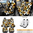 thumbnail image 3 of Yuyamidu Cow Print Car Seat Covers Full Set Sunflower Steering Wheel Cover Seat Belt Pad Cover Cup Holders Lip Gloss Holder Keychain Wristlet Strap Car Decoration, 12 PCS, 3 of 6