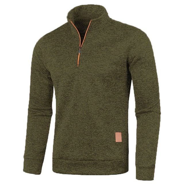 Men's Half Zip Pullover Without Hood Men for Solid Work Jumper Oversize Winter Sports Work Jumper Sweater Men