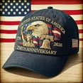 thumbnail image 5 of Eagle – United States 250th Anniversary Hat: Adjustable 250 Year American Anniversary Cap, USA Patriotic Caps, 5 of 11