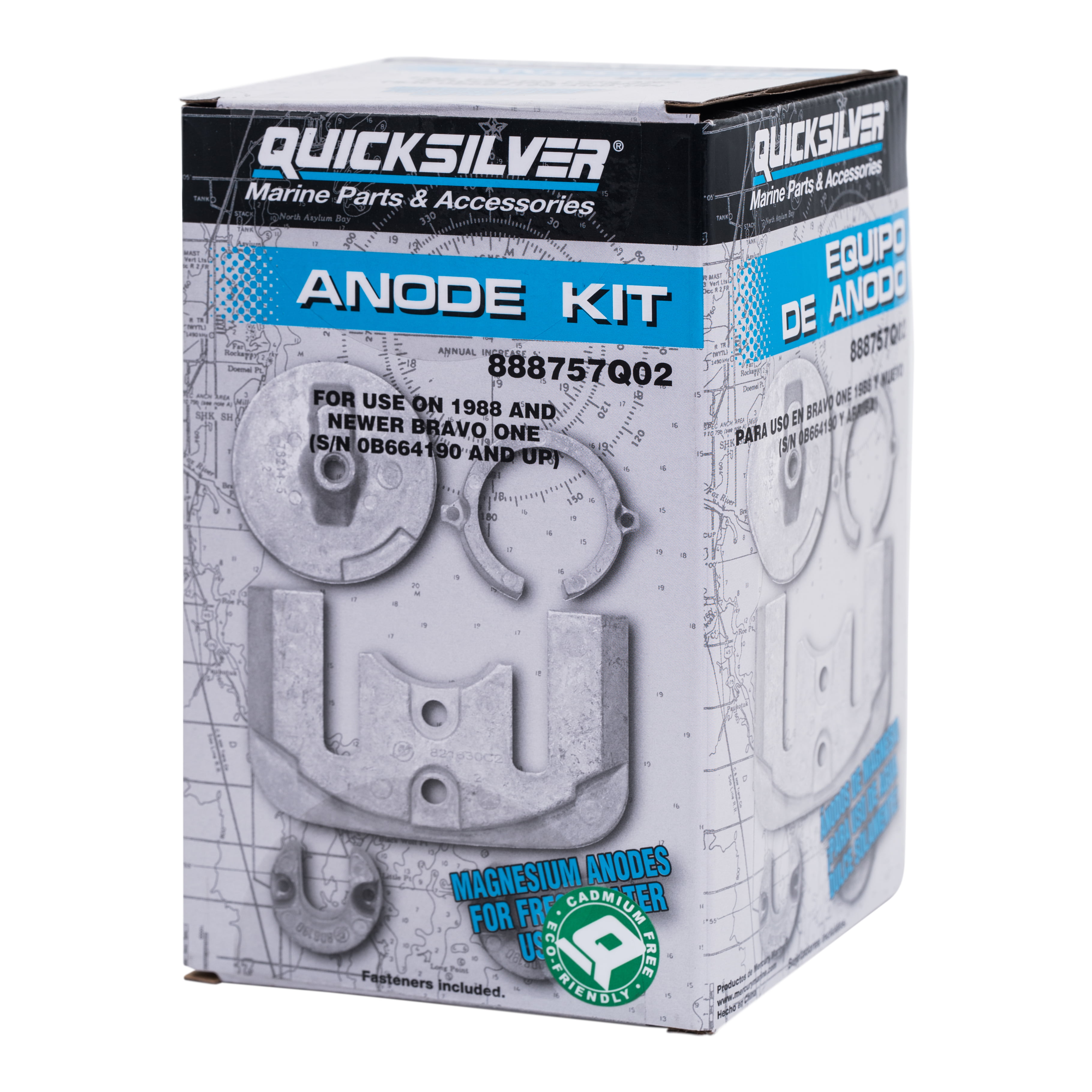 Quicksilver Anodensatz Magnesium Mercruiser Bravo 3 Anoden Kit Set 888760Q04 Mag 