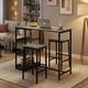 thumbnail image 2 of Yeshouse Juego de mesa de comedor de 91 cm de altura para 2 personas con taburetes y estantes de almacenamiento. Mesa de cocina compacta para espacios pequeños, apartamentos y estudios, 2 of 7