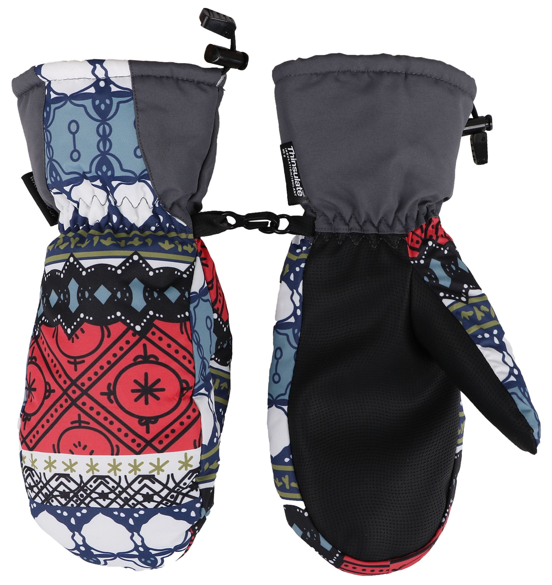 ANDORRA Women's Bohemian Waterproof Thinsulate Snow Gloves,Style3,S/M