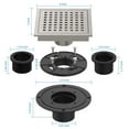 thumbnail image 5 of AOILE Square Shower Floor Drain, 6 Inch Brushed Nickel Drain Strainer with Removable Grid Grate, Hair Filter, Flange Kit, 304 Stainless Steel, CUPC Certified, 5 of 6