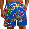 thumbnail image 5 of Penkiiy Chinese Style Big Peony Red Shorts Pant for Men Mens Summer Casual Swim Trunks, 3D Print Fashion Board Shorts Beachwear Pants XL Blue, 5 of 9