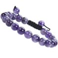 thumbnail image 1 of Natural Healing Power Gemstone Crystal Beads Unisex Adjustable Macrame Bracelets 8mm,Dream Amethyst, 1 of 4