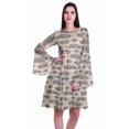 thumbnail image 1 of Moomaya Womens Long Sleeve Printed Knee Length Dress Flared Flowy Summer Dress, 1 of 6