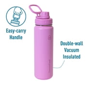 ThermoFlask 24 oz Double Wall Vacuum Insulated Stainless Steel Water Bottle with Spout Lid, Wild Rose