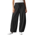 thumbnail image 5 of SAWOBUUN Wide Leg Pants for Womens Corduroy Baggy Barrel Pants High Waisted Drawstring Casual Pants with Pockets, 5 of 8