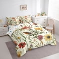 thumbnail image 3 of Feelyou Rustic Groovy Flower Bedding Comforter Set 7pcs, Chinese Style Queen Bedding Sets, 3 of 8