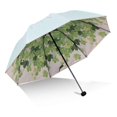 thumbnail image 1 of Green Tree Leaf Folding Travel Sun Umbrella Double Layer Sunblock Uv Protection Upf 50+ Rain Resista, 1 of 5