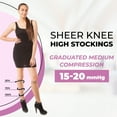 thumbnail image 2 of Gabrialla Sheer Knee High Compression Socks for Women, 15-20 mmHg, Closed Toe, 2 of 7