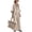 White, variant on Women's 2 Piece Hooded Outfit Set,Striped Cuff 3/4 Sleeve V Neck Drawstring Hoodie Tops Pullover and Elastic Waist Wide Leg Pants,Casual Loose Linen Blend Vacation Loungewear Flowy
