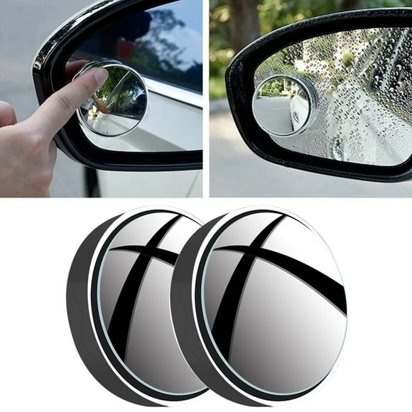 New 2Pcs Car Suction Cup Mount Auxiliary Rearview Mirror 360 Degree Rotating Wide-angle Round Frame Blind SPOTMirror