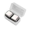 thumbnail image 2 of Cubitos de hielo portátiles, fáciles de usar, set de regalo de enfriamiento rápido con caja de almacenamiento para whisky 2 piezas de plata, 2 of 9