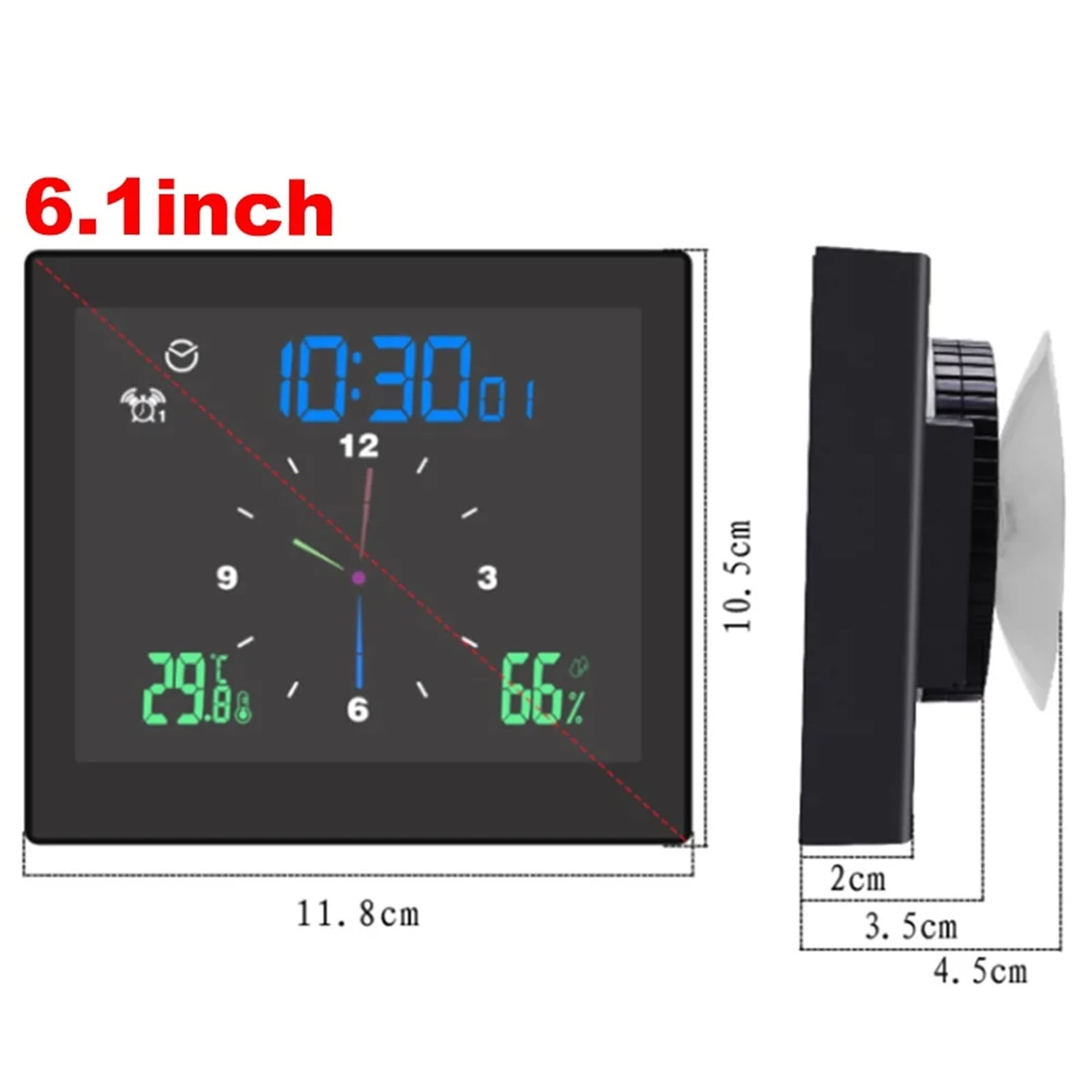 TS-WP10 5inch Digital Weather Station Electronic Thermometer IP65 Waterproof Temperature Humidity Meter Monitor Gauge Home Clock ,High Precision