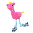 thumbnail image 4 of Dog Plush Toy Puppy Chewing Woven Rope Flannel Giraffe Shape Safe Cute for Pet Teeth Cleaning Pink, 4 of 12