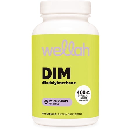 Wellah DIM Supplement (400mg) 120 Capsules - Diindolylmethane, with Calcium D-Glucarate, Dong Quai, and Black Cohosh Extract