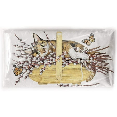 

Mary Lake Thompson BT318 Cat in Willow Basket Flour Sack Towel 30 Inches