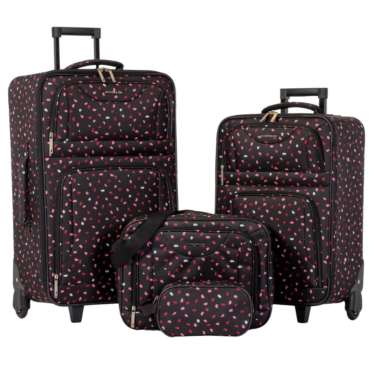 Jetstream Ensemble de Bagages Souples Atlantic 4 Pièces, Ensemble de Valises à Roulettes: Bagage Enregistré 25 pouces, Valise Cabine, Sac Fourre-tout et Trousse de Toilette