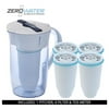 ZeroWater 10 Cup Round Water Filter Pitcher with 5 Filter & TDS Meter, ZR-0810-4