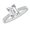 Diamond, variant on 1 Carat Emerald LAB GROWN Emerald and LAB GROWN Diamond Engagement Ring (0.5ct Center, AAAA Heirloom Quality) RIPS7W3AM 14K White Gold