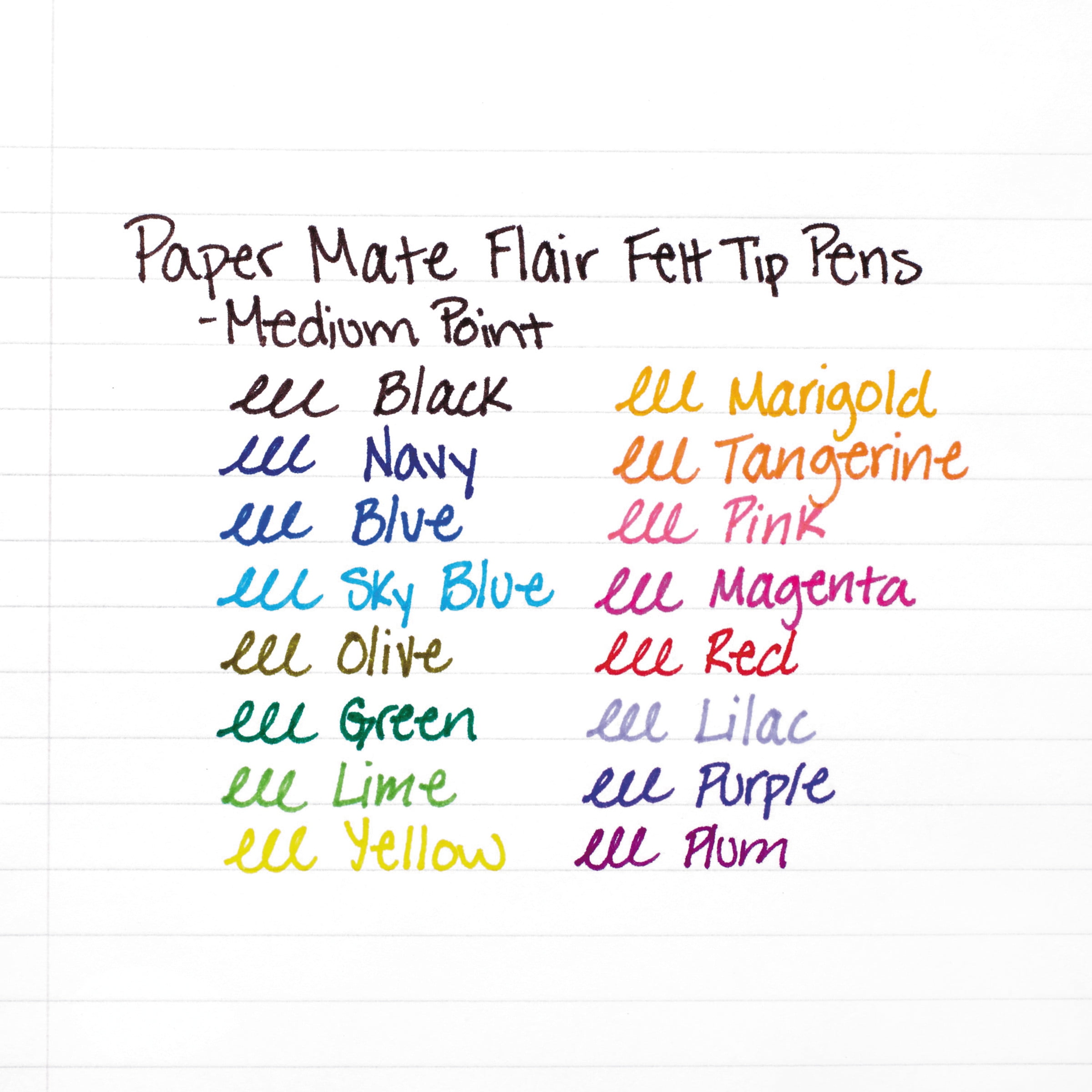 Paper Mate Flair Felt Tip Pens, Black, 16/Pkg.