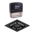 thumbnail image 2 of Printtoo Custom Text Self Inking Personalized Logo Design Rhombus Shape Envelope Rubber Stamp-Black, 2 of 3
