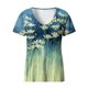 thumbnail image 4 of Moda Mujer Cuello en V Manga corta Impresión Jersey Blusas sueltas Tops Camiseta OAVQHLG3B Store lin121212, 4 of 4