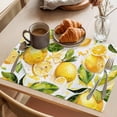 thumbnail image 3 of Placemat Set of 4 Yellow Lemon Leaves Placemats for Dining Table Fruit Washable Table Mats for Kitchen and Party Decor Indoor & Outdoor Use, 3 of 8