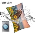 thumbnail image 6 of KLL Horse Sunflowers Pillow Covers Envelope Closure,Super Soft and Cozy Fuzzy Fleece Pillow Case Cover 14"x20", 6 of 7