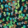 thumbnail image 1 of Ahgly Company Machine Washable Indoor Square Transitional Charcoal Black Area Rugs, 6' Square, 1 of 7