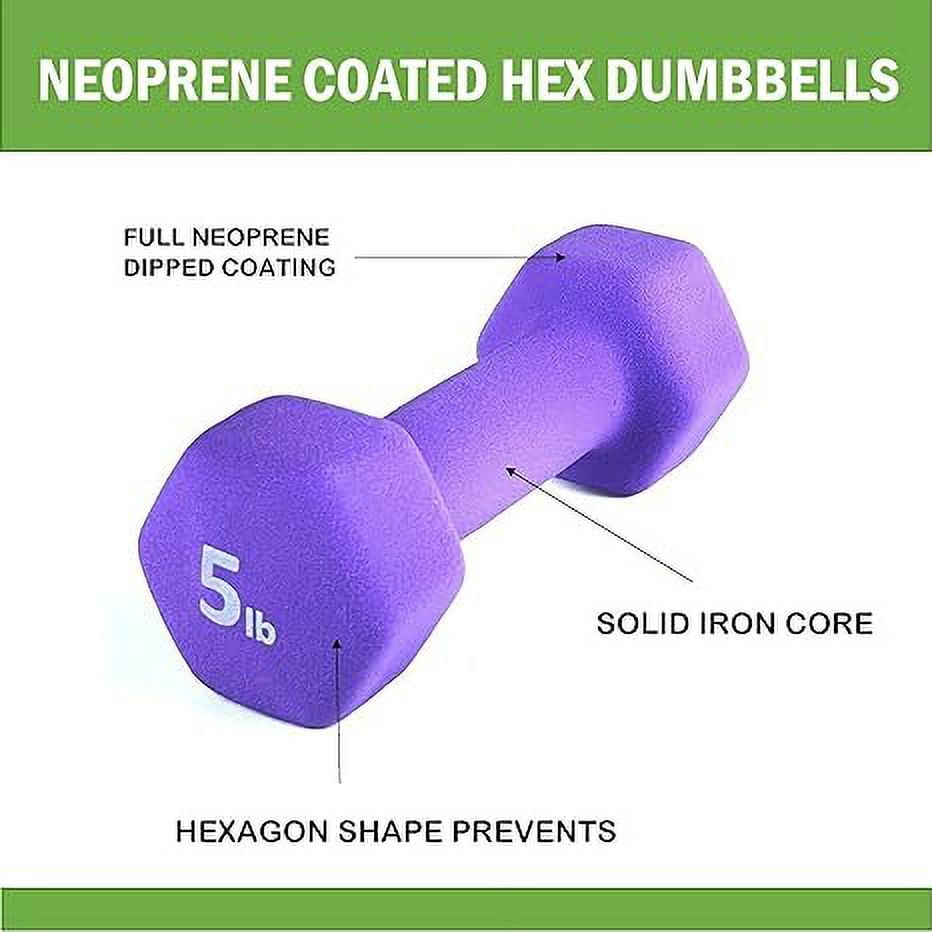 Rainforest Basics Neoprene 20LB Hex Dumbbell Hand Weights Set of 2