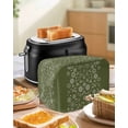 thumbnail image 4 of Japanese Toaster Cover 2 Slice, Small Kitchen Appliance Covers, Green Rustic Retro Pastoral Floral Leaves Toaster Oven Cover with Loop, Bread Machine Cover Polyester Dust Cover Protection, 4 of 4
