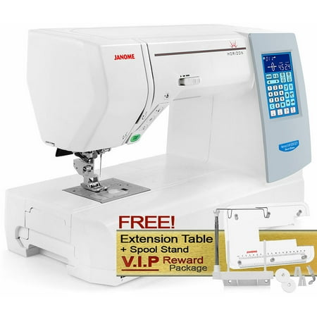 Janome Memory Craft Horizon 8200 QCP Computerized Sewing Machine w/ Free Extension Table + Spool Stand