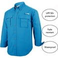 thumbnail image 4 of Tuna Men's Fishing UPF 50+ Sun Protection Anti-Static Waterproof Breathable Quickly Dry Hiking Long Sleeve Shirts Vivid Blue 13 Large, 4 of 10