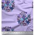 thumbnail image 1 of Soimoi Polyester Crepe Fabric Leaves & Floral Block Print Sewing Fabric Yard 52 Inch Wide, 1 of 3